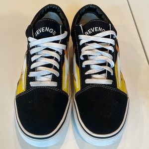 Men’s Revenge X Storm Ian Conner Brand Black Flame Rag Authentic Sneaker
